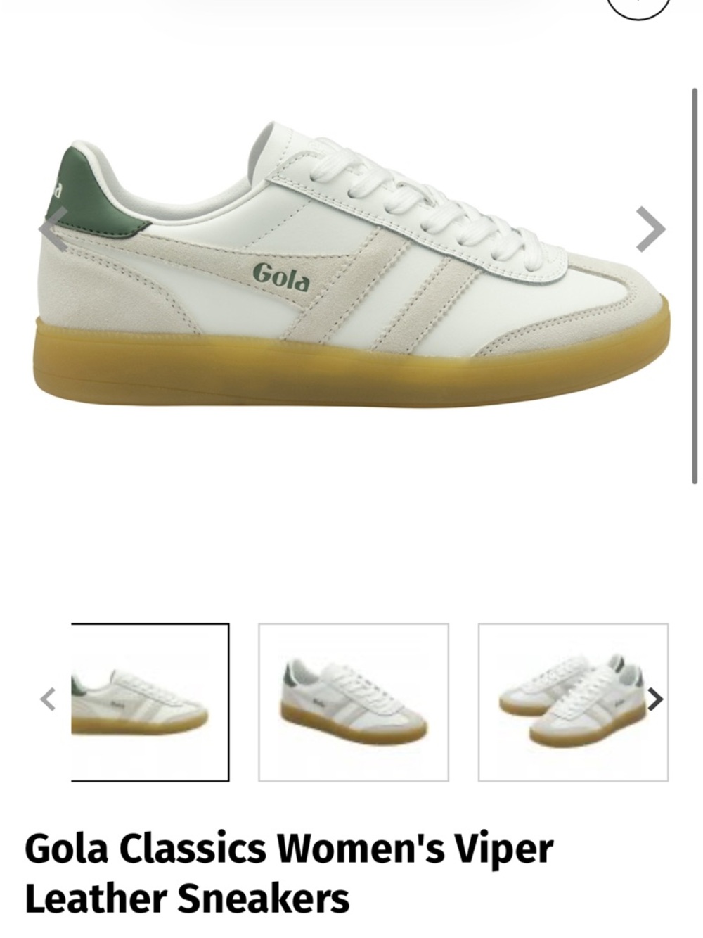 Gola Classics Women's Viper
Leather Sneakers - Size 8 LIKE NEW 💫